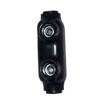 Connecteur multi-tirs isolé BAREP à double entrée 2 ports, 14-2 AWG Cu/Al, homologué UL 486A-486B, raccord PVC noir pour câble d'alimentation