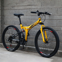 Vélos pliants à cadre en acier au carbone de 26 pouces Vélo à vitesse variable à 24 vitesses Double freins à disque VTT pliant