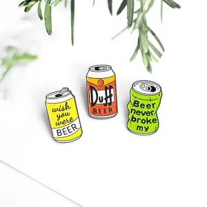 Olsaydı bira rozeti TV dizisi bira emaye Pin özel yapılmış Duff bira broş çanta giysi yaka Pin