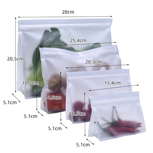Storage Food Grade PEVA Food Bag Reusable Leakproof Freezer Snack Sandwich Food Storage Bags