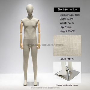 Maniquí Femenino de Alta Calidad con Brazos Móviles de Madera, Maniquí Masculino de Cuerpo Completo de Tela Blanca - Product Image 6