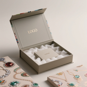 Scatola Regalo Magnetica Premium Personalizzata, Scatola per Gioielli con Cassetto, Scatola per Gioielli in Cartone Riutilizzabile con Logo in Lamina d'Oro - Product Image 2