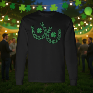 Camiseta de Manga Larga con Diseño de Herradura para el Día de San Patricio, Ropa Festiva Promocional para Hombres y Mujeres - Product Image 2