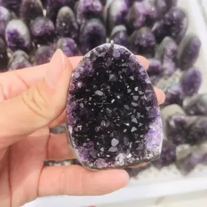 Bulk Groothandel Natuurlijke Brazilië Amethist Geode Cluster Healing Crystal Rough Ruwe Specimen Folk Ambachten Voor Decoratie
