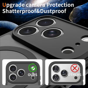 Nouvelle <span class=keywords><strong>coque</strong></span> de téléphone magnétique rouge cerise pour iPhone 18 Pro Max, finition mate givrée, protection contre les chocs avec protection de l'appareil photo - Product Image 2