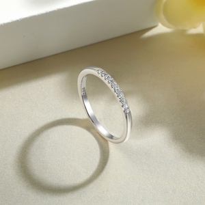 Custom Women's 925 Sterling Silver Rhodium Plated Trendy Eternity Band <b>Fine</b> <b>Ring</b> Set Cubic Zirconia Moissanite Wedding Party - Product Image 4
