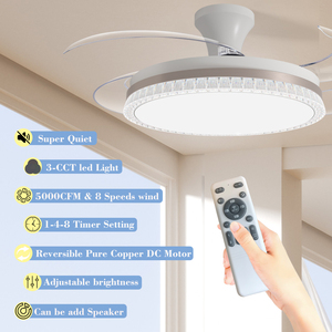 Ventilador de Techo con Luz <span class=keywords><strong>y</strong></span> Control Remoto, Motor DC sin Escobillas de Bajo Ruido, Aspas de ABS, Control Remoto, Ventilador de Techo LED con Luz - Product Image 2