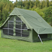 Tente de camping gonflable, Cabane gonflable de luxe 4 saisons en Oxford avec fenêtre de toit et cheminée intégrée