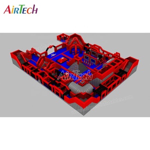 Centro de juegos inflable de alta calidad, gran castillo de salto, parque infantil Guerrero ninja con pista de carreras de obstáculos para adultos - Product Image 2