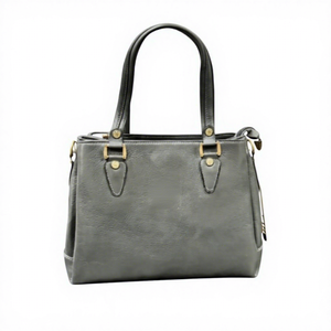 Bolso de Mano para Mujer BS INTERNATIONAL, Gris, de Cuero Genuino, Impermeable, con Cierre de Cremallera y Múltiples Correas, de la Mejor Calidad, Grande - Product Image 2