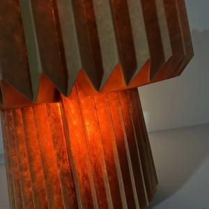 Lámpara de mesa de papel marrón de <span class=keywords><strong>Origami</strong></span> de estilo minimalista nórdico con Base E14, decoración de iluminación interior alimentada por CA - Product Image 6