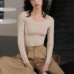 Ropa interior cálida para <span class=keywords><strong>mujer</strong></span>, conjunto de ropa de otoño e invierno, camisa inferior ultrafina y mallas, ropa de belleza térmica para la piel - Product Image 3