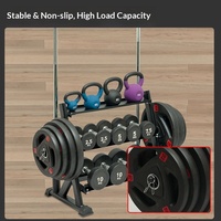 Support de rangement pliable en métal pour haltères de salle de sport à domicile, 3 niveaux, pour banc, poids libres, disques de poids, haltères, roulements, 300 kg
