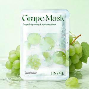 Masque facial en feuille à marque privée 25ml à l'huile de pépins de raisin, éclaircissant, antioxydant, hydratant, soin pour peaux sèches - Product Image 1