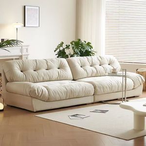 โซฟาคลาวด์สไตล์มินิมอลสมัยใหม่ สำหรับใช้ในบ้าน โซฟาผ้าสีครีม - Product Image 3