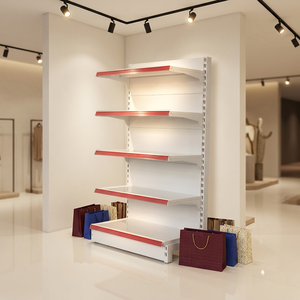 Scaffale Gondola in Ferro Robusto e Stabile per Supermercati, <span class=keywords><strong>con</strong></span> Struttura Solida per Negozi e Alimentari - Product Image 1