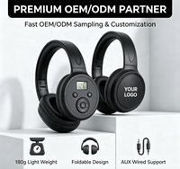 Casque radio FM personnalisé avec logo OEM ODM, audio sans fil portable, petit MOQ, prise en charge filaire, étiquetage FBA, coussinets d'oreille souples, haut-parleur pliable