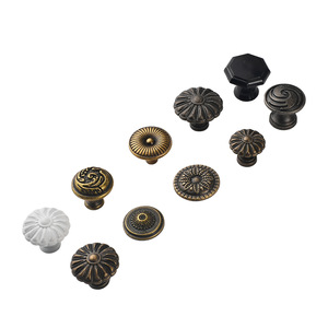 Retro European Style Zinc Alloy Cabinet <b>Knobs</b> Round Spherical Drawer Handle Durable Antique Finish - Product Image 5