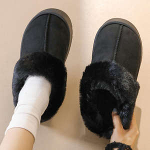 Nouvelles pantoufles en fourrure pour femme, collection automne-hiver, avec semelle épaisse, chaudes, pour l'intérieur et l'extérieur - Product Image 4