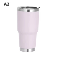 Gobelet isotherme en acier inoxydable 30 oz avec logo personnalisé, double paroi sous vide, portable, pour voiture, revêtement poudré, avec couvercle