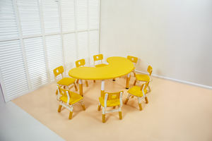 A forma di luna in plastica per bambini tavolo da studio scuola materna scuola materna scuola materna aula studio scrivania e sedia per neonati e bambini - Product Image 6