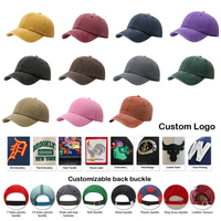 Gorra de Béisbol Personalizada con Visera Curva, Gorra de Estilo Desgastado con Logotipo Bordado, Gorra Ajustable para Deportes al Aire Libre