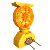 Feux clignotants solaires à LED pour la construction routière ABS PC Barricades d'avertissement de sécurité routière Ambre Feux de signalisation blancs