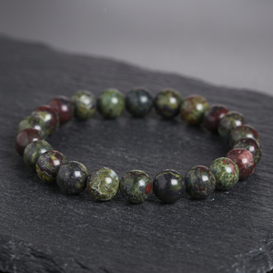 Natural Stone Beaded <b>Bracelet</b> Green <b>Red</b> Round Bohemia Style Unisex Jewelry Gift - Product Image 3