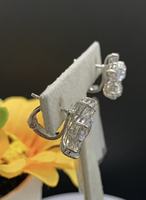 Anting-anting Perak Sterling 925 Grosir dengan Hiasan Bunga dan CZ, Potongan Multi Sisi, Anting-anting Pernikahan Pengantin, Perhiasan Mewah