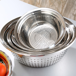 Cuisine pratique Passoire alimentaire en acier inoxydable Bols à mélanger pour <span class=keywords><strong>salade</strong></span> Passoires à fruits et légumes <span class=keywords><strong>Panier</strong></span> de vidange Filtre à tamis pour facile - Product Image 1