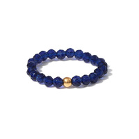 3MM Geschliffener Kristallperlenring mit Elastischem Anhänger, Modeschmuck für Damen, Natürlicher Steinring als Geschenk