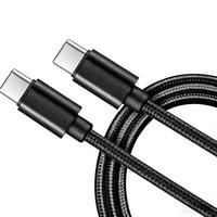 Câble USB C vers Type C tressé en nylon de 1 m, PD 60 W, câble de charge rapide et de transfert de données pour téléphone 17 Pro Max