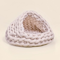 Handgemachtes Geflecht Luxus Dickes Seil Geflochtene Baumwolle Chunky Knit Weich gestricktes Katzen nest Haustier bett Korb Warm gewebtes Katzen bett