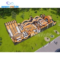 Complexe de parc d'attractions gonflable à vendre, comprend un parc de trampolines gonflable, des structures de jeux et des zones de rebond