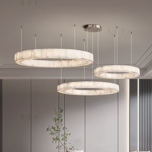 غرفة معيشة حديثة فندق ديكور داخلي حلقة كبيرة من مستويين ثريا مرمر إسبانية مستديرة - Product Image 3