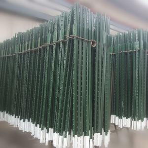 스터드형 T포스트 6피트 8피트 10피트 아연도금 강철 울타리 기둥, 미국 농장 정원 및 농업 울타리용 헤비듀티 그린 T포스트 - Product Image 1