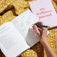 Bien-être Self Care Journal Planner Notebook Impression Case Bound Fabric PP Cover Material B5 Size for Business Personal Growth