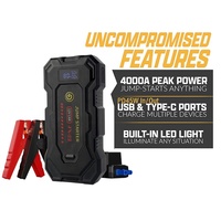 Démarreur de batterie haute puissance à super condensateur 20000mAh portable pour voiture, camion, moto avec lumière d'urgence LED