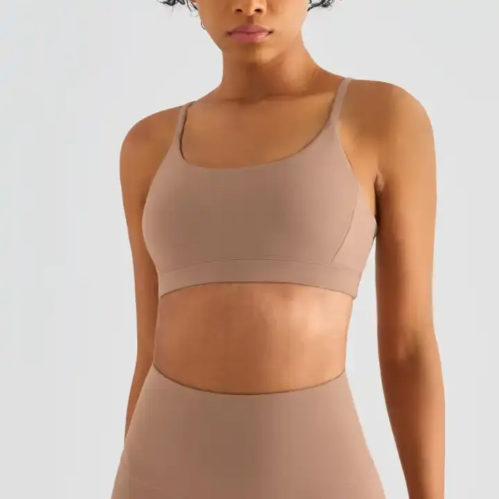 Unique Design Hot Sale U Neck Yoga Crop Tops V-Shaped Beauty Back Sujetador Deportivo Solid Color Backless Womens Sports Bras
