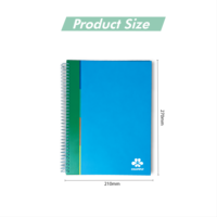 Cuaderno Espiral A5 con Encuadernación Cosida, Separadores de Temas Multicolor, 90 Hojas con Páginas Rayadas, para la Escuela y Oficina