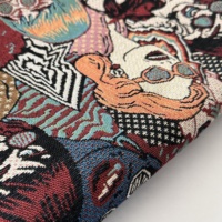 Vente en gros conception personnalisée motif anime Jacquard tissu teint en fil Textiles de maison jeter couverture oreiller sac