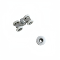 Ensemble de roulettes en alliage d'aluminium pour porte coulissante en verre avec roue en nylon pour quincaillerie de porte de douche, glissement fluide et fonctionnement silencieux
