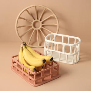 "<span class=keywords><strong>Assiette</strong></span> de fruits rétro style cercle Morandi avec rangement creux pour décorations créatives pour la maison" - Product Image 1