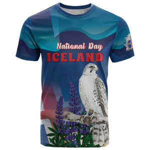 2025 Ijsland Nationale Dag Trots Mannen T-Shirt Promotionele Korte Mouwen Ronde Hals Top Slanke Geweven Ijslandse Onafhankelijkheidsdag - Product Image 5