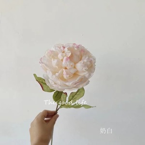 ดอกโบตั๋นผ้าไหมสีขาวหัวเดียวขนาดใหญ่ สำหรับตกแต่งงานแต่งงาน วันแม่ - Product Image 6