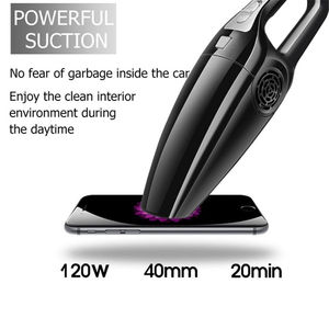 เครื่องดูดฝุ่นแบบมือถือทรงพลังสำหรับรถยนต์ ชาร์จด้วยที่จุดบุหรี่ ขนาดกะทัดรัด พกพาสะดวก ใช้เป่าลมได้ - Product Image 5