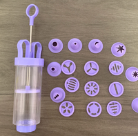 Pistolet à biscuits transparent, décorateur de crème pour gâteaux, outil de pâtisserie portable DIY
