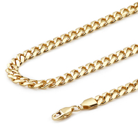 Venta caliente de la joyería de oro plana de acero inoxidable 18k de oro llena de Cuba frenar cadena cadenas de oro