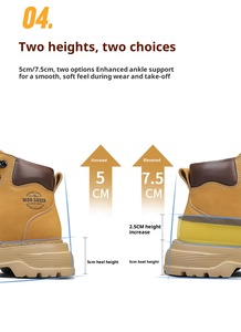 <span class=keywords><strong>Stivali</strong></span> Invernali Caldi in Vera Pelle con Lacci per <span class=keywords><strong>Uomo</strong></span> e Donna, Fodera in Rete Morbida, Giallo Moda Stile Britannico, Aumento Altezza - Product Image 6