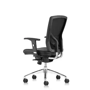 שחור Pu סיטונאי עור אמצע גב מנהל כיסא משרד מנהלים כיסא מחשב כיסא משרדי משימה ארגונומית
